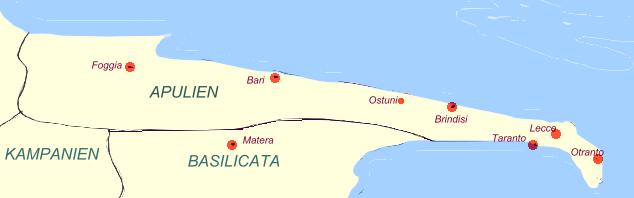 Karte Apulien Gesamt