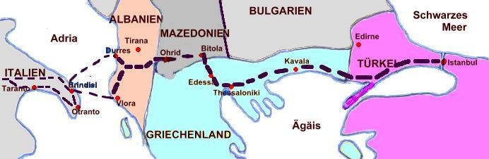 Karte Gesamtverlauf Via Egnatia