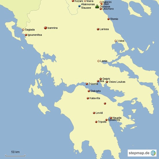 Karte Reisebericht GR 2011