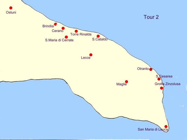 Karte Apulien Tour 2