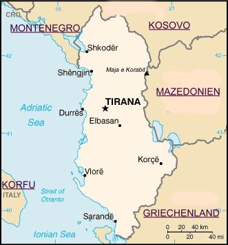 Karte Albanien